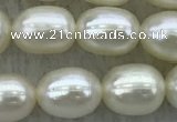 FWP182 15 inches 6mm - 7mm rice white freshwater pearl strands