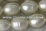 FWP185 15 inches 6mm - 7mm rice white freshwater pearl strands