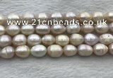 FWP206 15 inches 10mm - 11mm rice white freshwater pearl strands