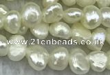 FWP231 14.5 inches 3mm - 4mm baroque white freshwater pearl strands