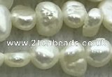 FWP234 14.5 inches 3mm - 4mm baroque white freshwater pearl strands