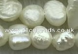 FWP240 15 inches 6mm - 7mm baroque white freshwater pearl strands