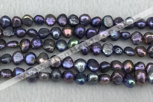 FWP242 15 inches 6mm - 7mm baroque black freshwater pearl strands