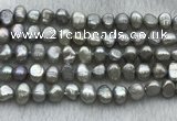 FWP246 15 inches 7mm - 8mm baroque grey freshwater pearl strands