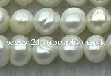 FWP25 14.5 inches 4mm - 4.5mm potato white freshwater pearl strands