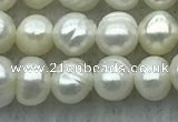 FWP25 14.5 inches 4mm - 4.5mm potato white freshwater pearl strands