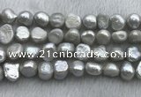 FWP256 15 inches 11mm - 12mm baroque grey freshwater pearl strands