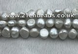 FWP262 15 inches 11mm - 12mm baroque grey freshwater pearl strands