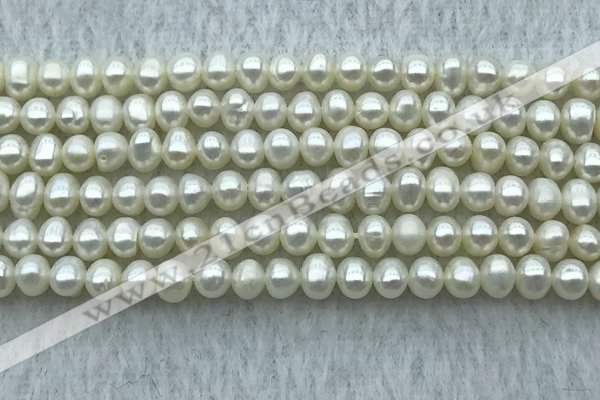 FWP27 14.5 inches 4mm - 4.5mm potato white freshwater pearl strands