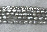 FWP276 15 inches 6mm - 7mm baroque grey freshwater pearl strands