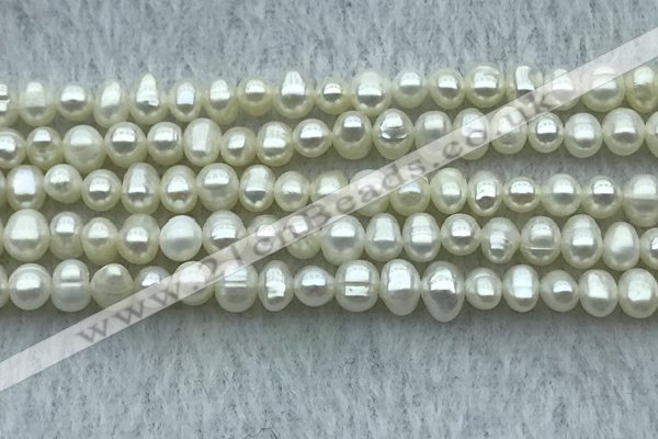 FWP28 14.5 inches 4.8mm potato white freshwater pearl strands