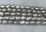 FWP281 15 inches 7mm - 8mm baroque grey freshwater pearl strands
