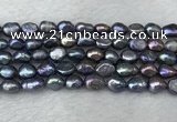 FWP282 15 inches 7mm - 8mm baroque black freshwater pearl strands