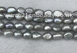 FWP287 15 inches 9mm - 10mm baroque grey freshwater pearl strands