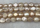 FWP300 15 inches 11mm - 12mm baroque pink freshwater pearl strands