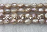 FWP306 15 inches 11mm - 12mm baroque purple freshwater pearl strands