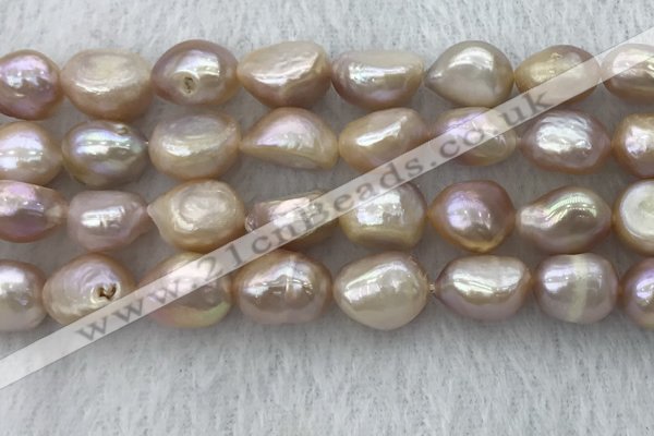 FWP306 15 inches 11mm - 12mm baroque purple freshwater pearl strands