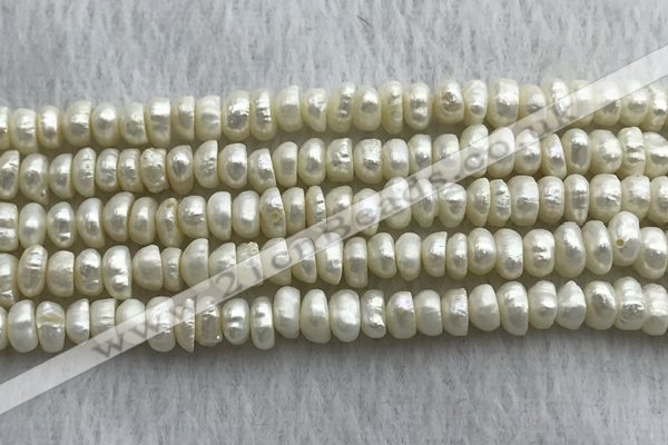 FWP321 14.5 inches 5mm - 6mm button white freshwater pearl strands