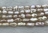 FWP355 8mm - 9mm baroque light purple freshwater pearl strands