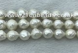 FWP361 15 inches 12mm - 13mm baroque freshwater nucleated pearl beads