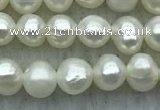 FWP38 14.5 inches 3mm - 4mm potato white freshwater pearl strands