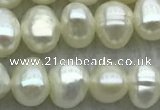 FWP39 14.5 inches 4mm - 5mm potato white freshwater pearl strands