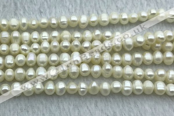 FWP39 14.5 inches 4mm - 5mm potato white freshwater pearl strands