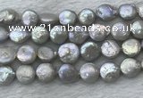 FWP390 15 inches 11mm - 12mm coin freshwater pearl beads