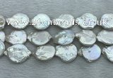 FWP396 15 inches 11mm - 13mm coin freshwater pearl beads