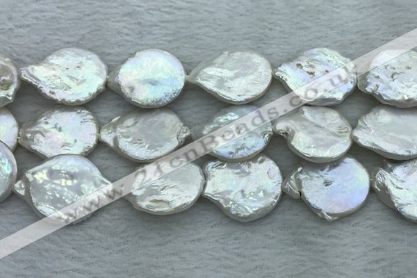 FWP396 15 inches 11mm - 13mm coin freshwater pearl beads