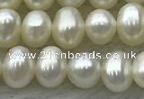 FWP41 14.5 inches 4mm - 5mm potato white freshwater pearl strands