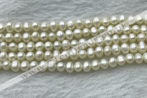 FWP41 14.5 inches 4mm - 5mm potato white freshwater pearl strands