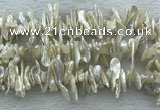 FWP420 15 inches 5*15mm - 8*24mm biwa freshwater pearl beads