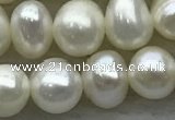 FWP44 14.5 inches 5mm - 5.5mm potato white freshwater pearl strands