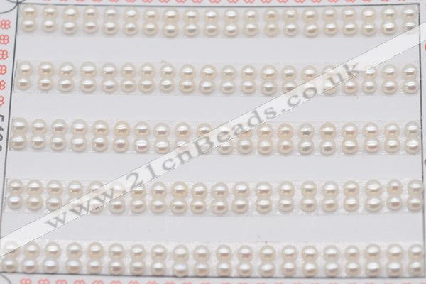 FWP450 half-drilled 3-3.5mm bread freshwater pearl beads