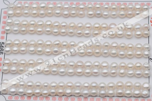 FWP453 half-drilled 4.5-5mm bread freshwater pearl beads