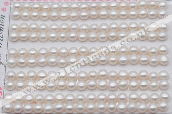 FWP454 half-drilled 5-5.5mm bread freshwater pearl beads