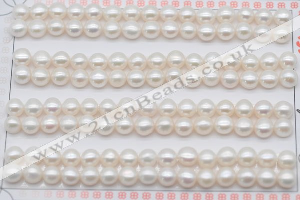 FWP455 half-drilled 5.5-6mm bread freshwater pearl beads