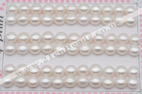 FWP460 half-drilled 8-8.5mm bread freshwater pearl beads