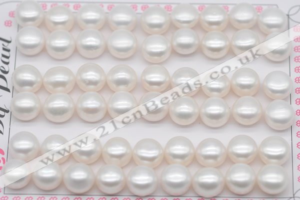 FWP463 half-drilled 9.5-10mm bread freshwater pearl beads