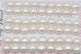 FWP464 half-drilled 10-10.5mm bread freshwater pearl beads