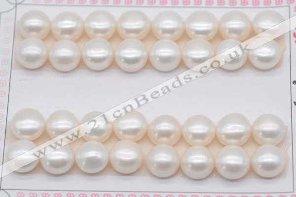 FWP465 half-drilled 10.5-11mm bread freshwater pearl beads