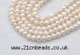 FWP480 14 inches 5mm - 6mm potato white freshwater pearl strands