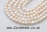 FWP481 14 inches 6mm - 7mm potato white freshwater pearl strands