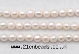 FWP488 14.5 inches 10mm - 11mm potato white freshwater pearl strands