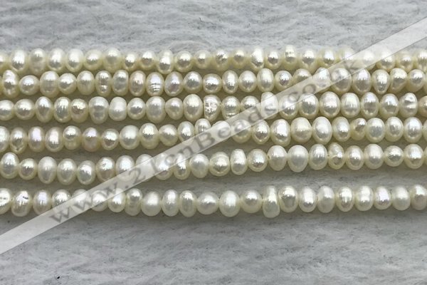 FWP50 14.5 inches 3mm - 3.5mm potato white freshwater pearl strands