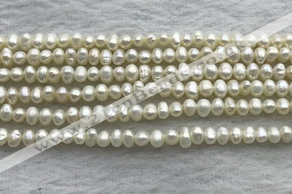 FWP50 14.5 inches 3mm - 3.5mm potato white freshwater pearl strands