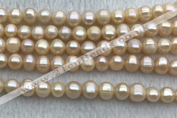 FWP57 15 inches 6mm - 7mm potato pink freshwater pearl strands