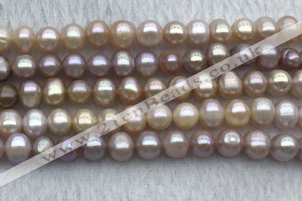 FWP58 15 inches 6mm - 7mm potato purple freshwater pearl strands