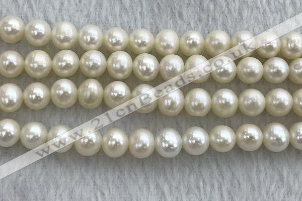 FWP73 15 inches 7mm - 8mm potato white freshwater pearl strands